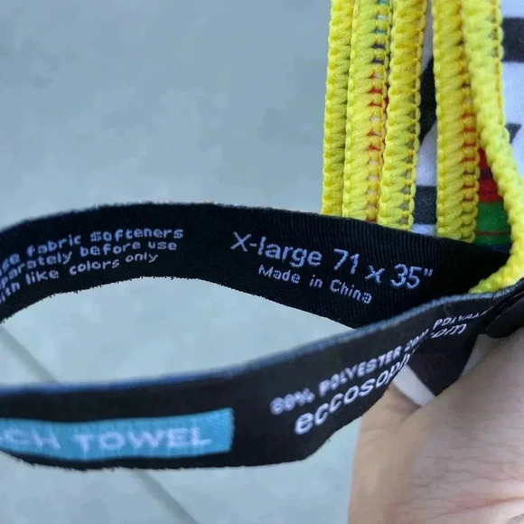 ECCOSOPHY Microfiber Beach Towel Colorful Stripes Lightweight Extra Large - Picture 4 of 6